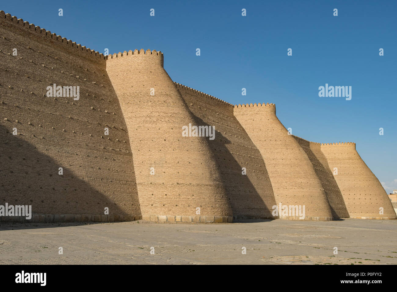Festungsmauern, Lade Zitadelle, Buchara, Usbekistan Stockfoto