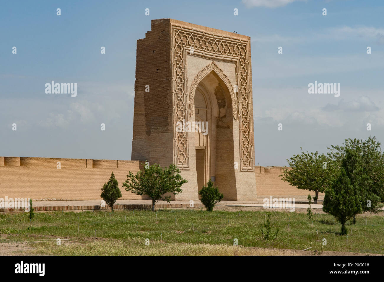 Eingang zu Rabat-i-Malik Karawanserei in der Nähe von Buchara, Usbekistan Stockfoto