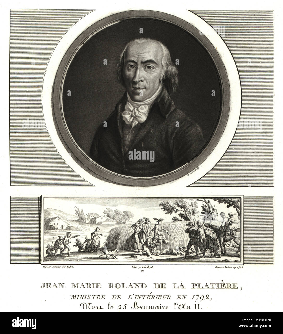 Jean Marie Roland de la Platière, Minister des Innern, 1792. Selbstmord