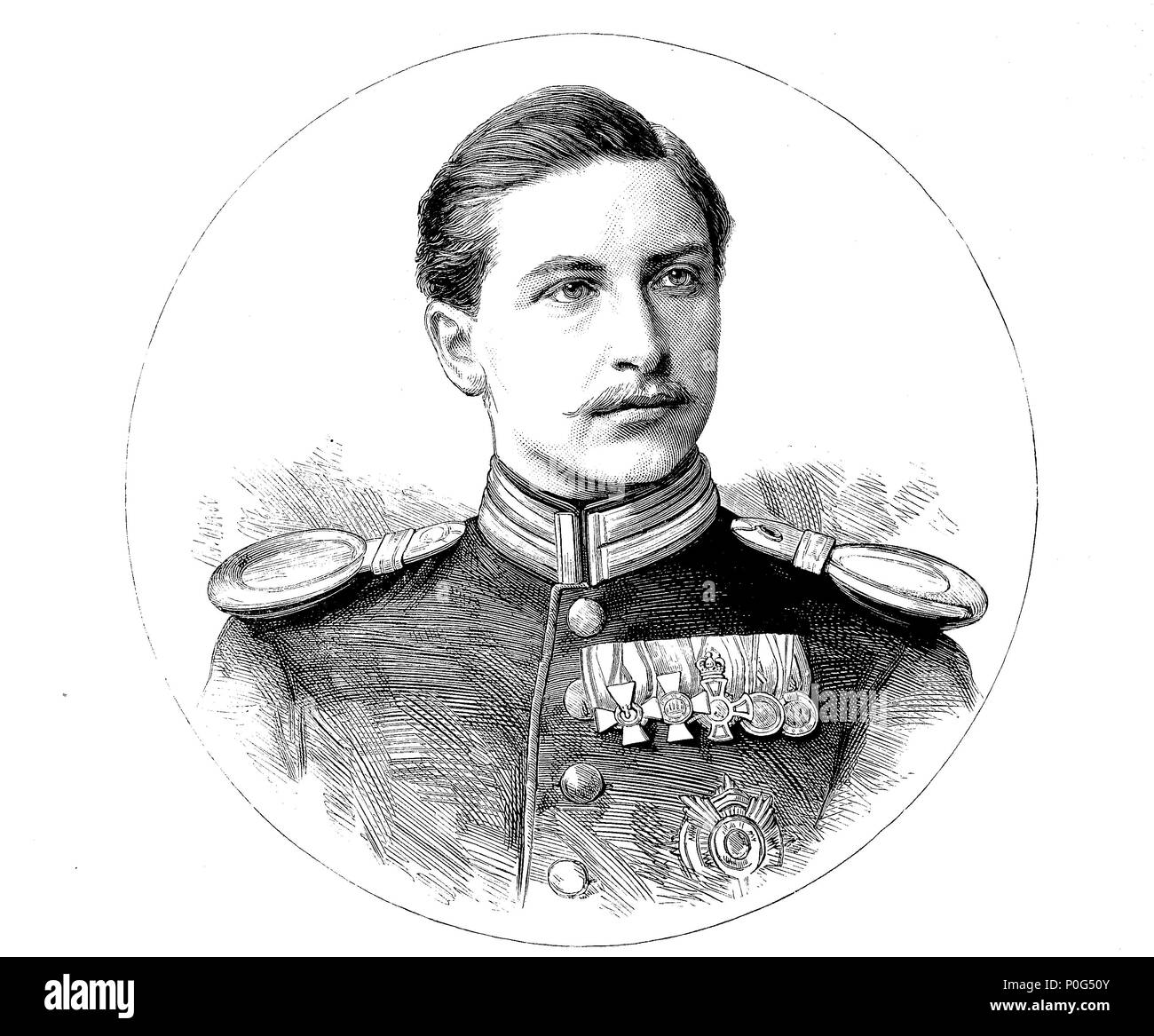 Fürst Friedrich Wilhelm Viktor Albert von Preußen, digital verbesserte Reproduktion einer Vorlage drucken aus dem Jahr 1881 Stockfoto
