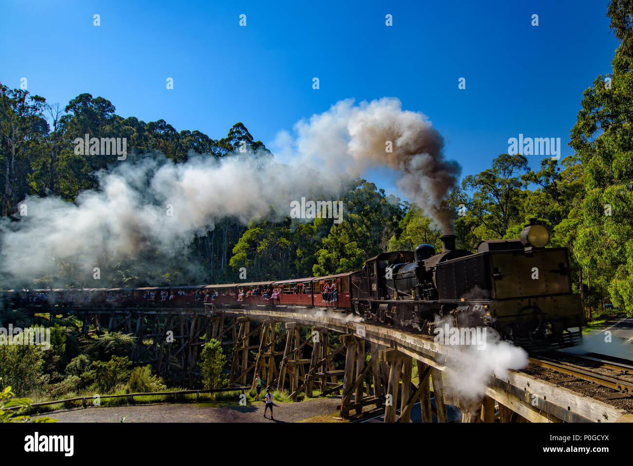 Puffing Billy, Australiens Premier Steam Railway erhalten, Melbourne Stockfoto