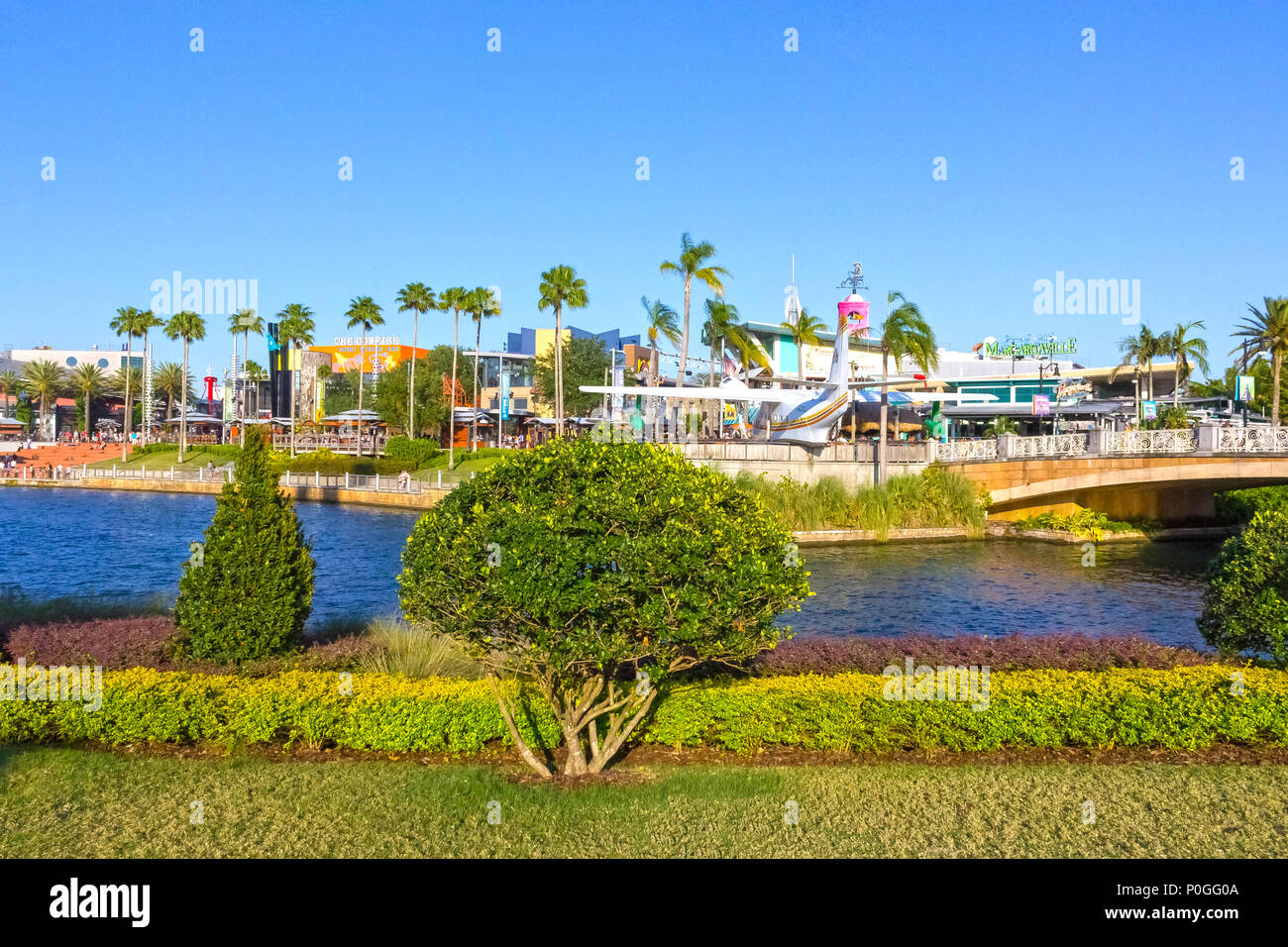 Orlando, USA - 9. Mai 2018: Die Universal City Walk ist der Mall am Eingang der Universal Studios Orlando Stockfoto