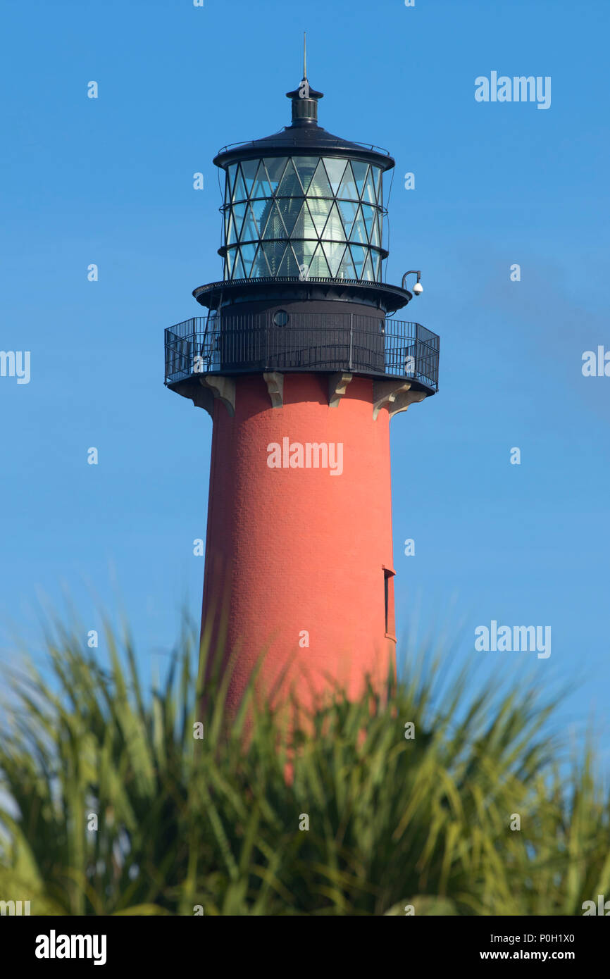Jupiter Inlet Leuchtturm, Jupiter Inlet Leuchtturm & Museum, Jupiter Inlet Leuchtturm hervorragenden natürlichen Bereich, Florida Stockfoto