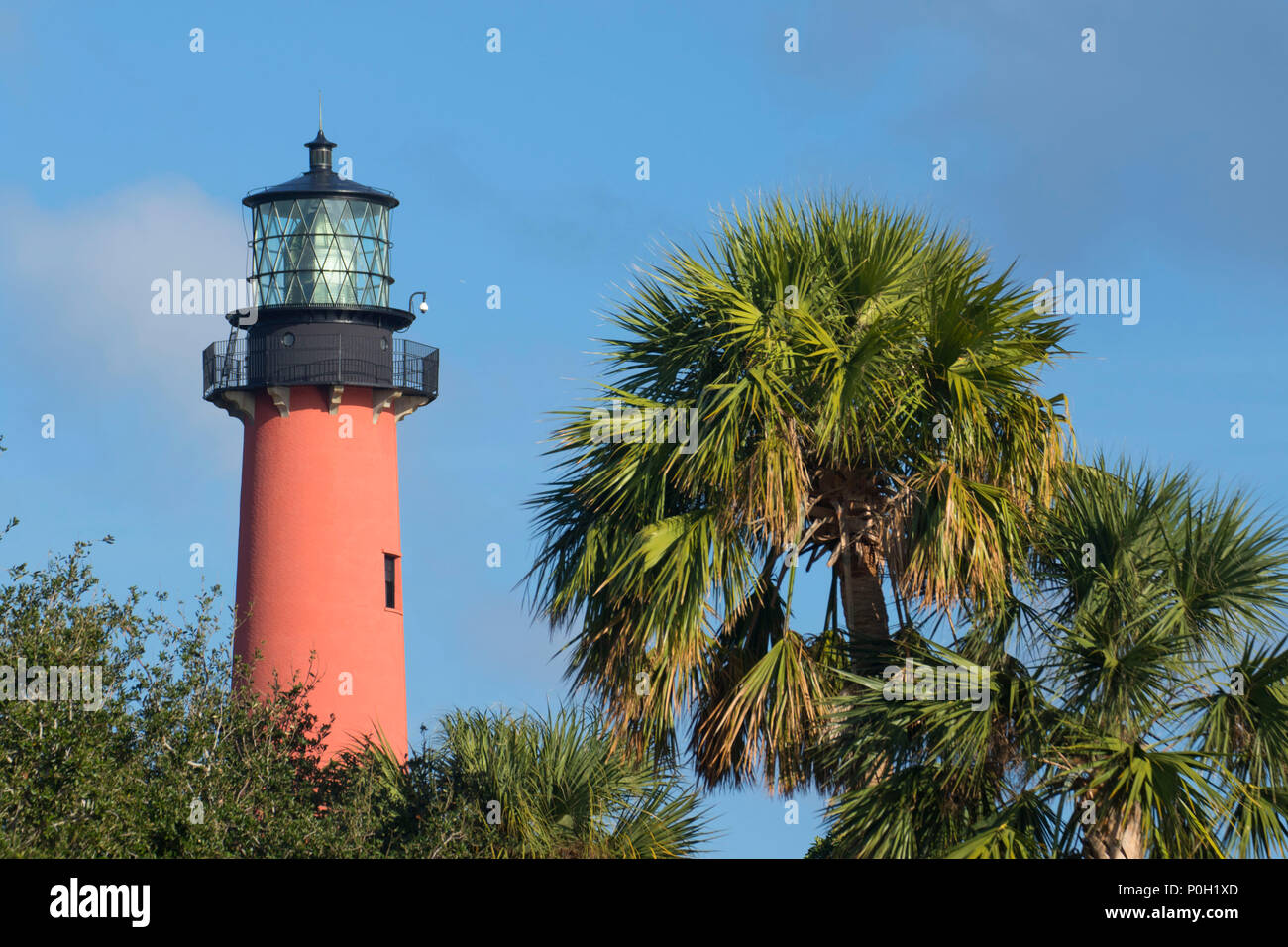 Jupiter Inlet Leuchtturm, Jupiter Inlet Leuchtturm & Museum, Jupiter Inlet Leuchtturm hervorragenden natürlichen Bereich, Florida Stockfoto