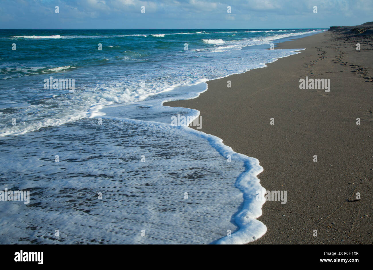 Beach Surf, Blasen Felsen erhalten, Florida Stockfoto