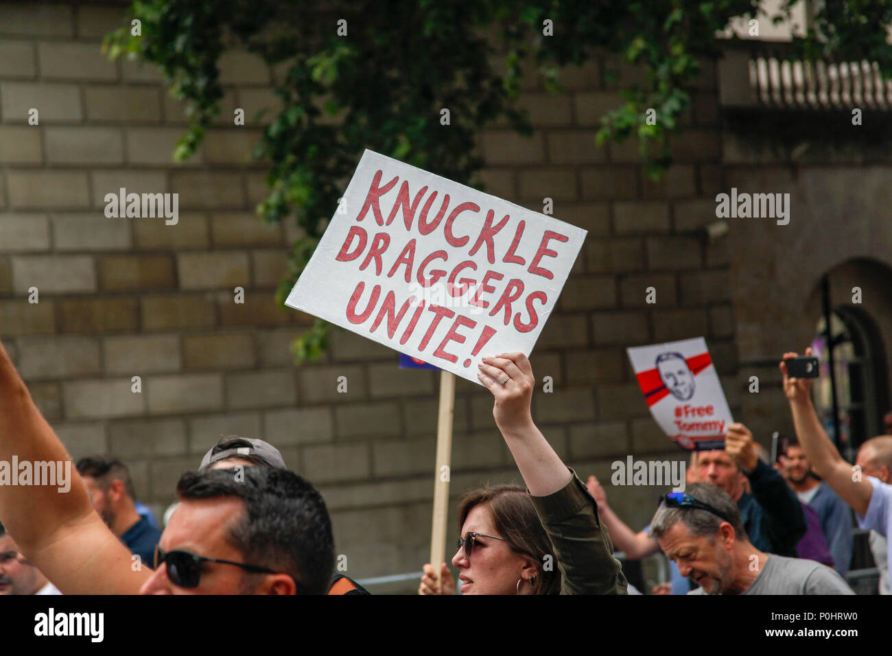 London, UK, 9. Juni 2018. Melden Sie sich an, um den Protest zu sich Tommy Robinson Credit: Alex Cavendish/Alamy leben Nachrichten Stockfoto