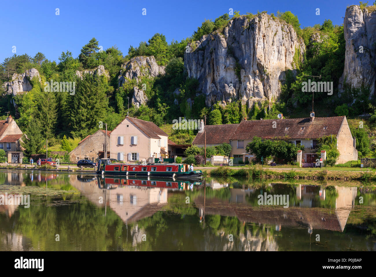 Rochers du Saussois Frohe sur Yonne Yonne Bourgogne-Franche-Comte Frankreich Stockfoto