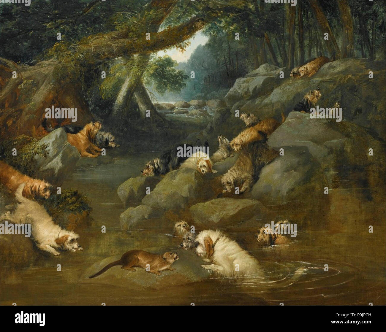 "Ein Otter Hunt" von Philip Reinagle Stockfoto