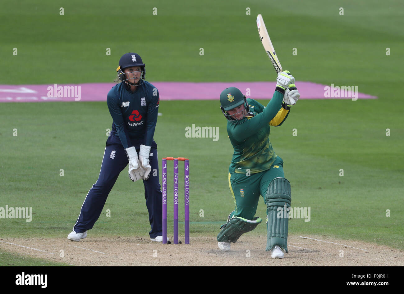 Südafrikas Lizelle Lee batting während des ICC Frauen Gleiches an Blackfinch neue Straße, Worcester. Stockfoto