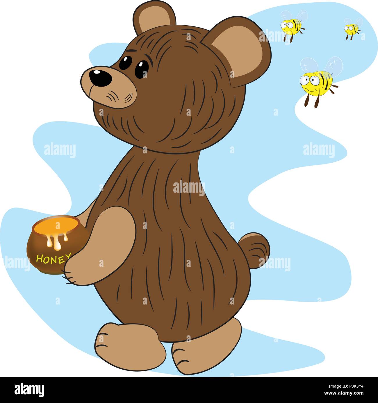 Tragen Bienen und Honig Vektor Stock Vektor