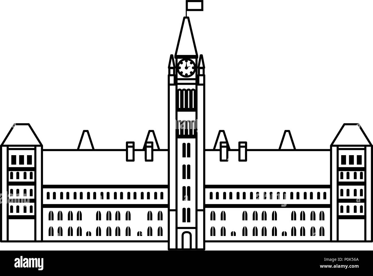 Kanadische Parlament Gebäude Symbol Stock Vektor