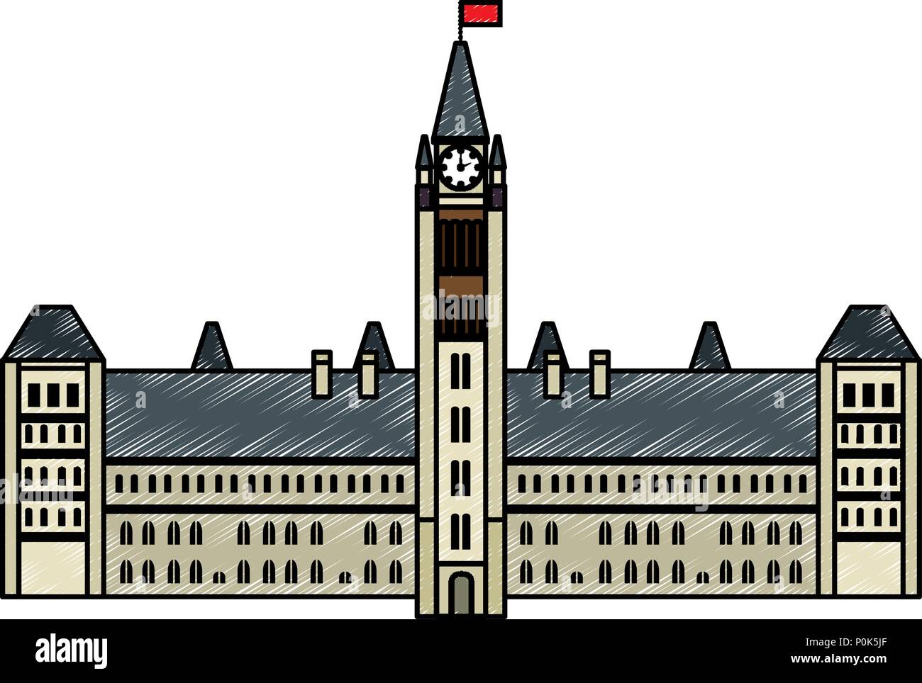 Kanadische Parlament Gebäude Symbol Stock Vektor
