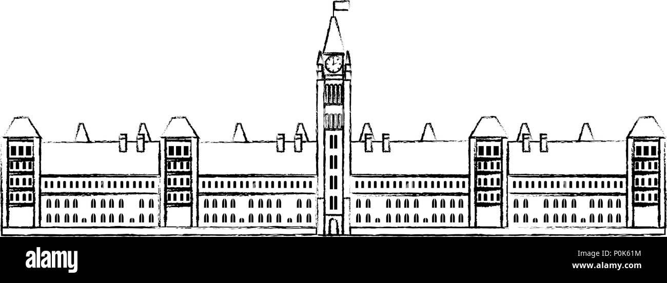 Kanadische Parlament Gebäude Symbol Stock Vektor