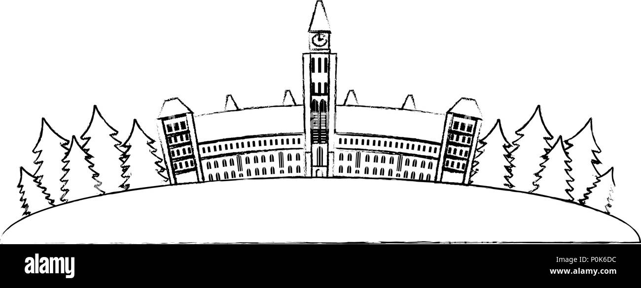 Kanadische Parlament Gebäude Symbol Stock Vektor