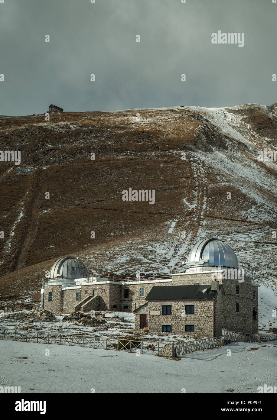 Astronomische Observatorium del Gran Sasso. . Abruzzen Stockfoto