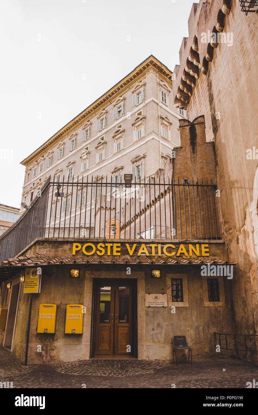 Rom, Italien, 10. MÄRZ 2018: die Fassade der Vatikanischen Post Office Stockfoto
