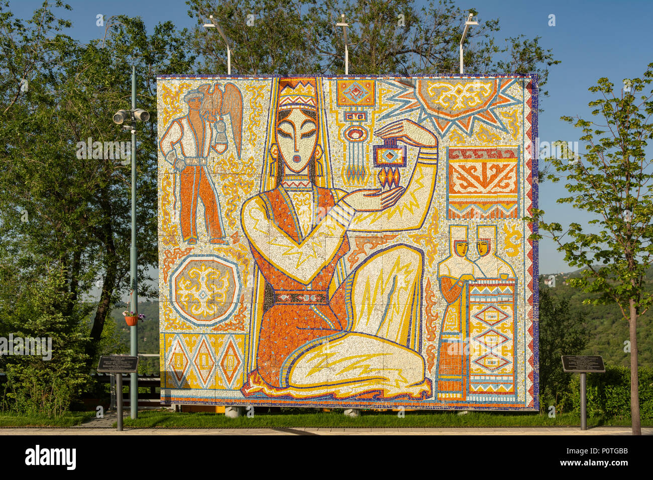 Mosaik Kunst an Kok Tobe, Almaty, Kasachstan Stockfoto