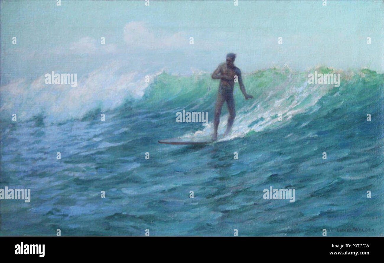 Der Einsame Surfer Von Lionel Walden Ol Auf Leinwand Stockfotografie Alamy