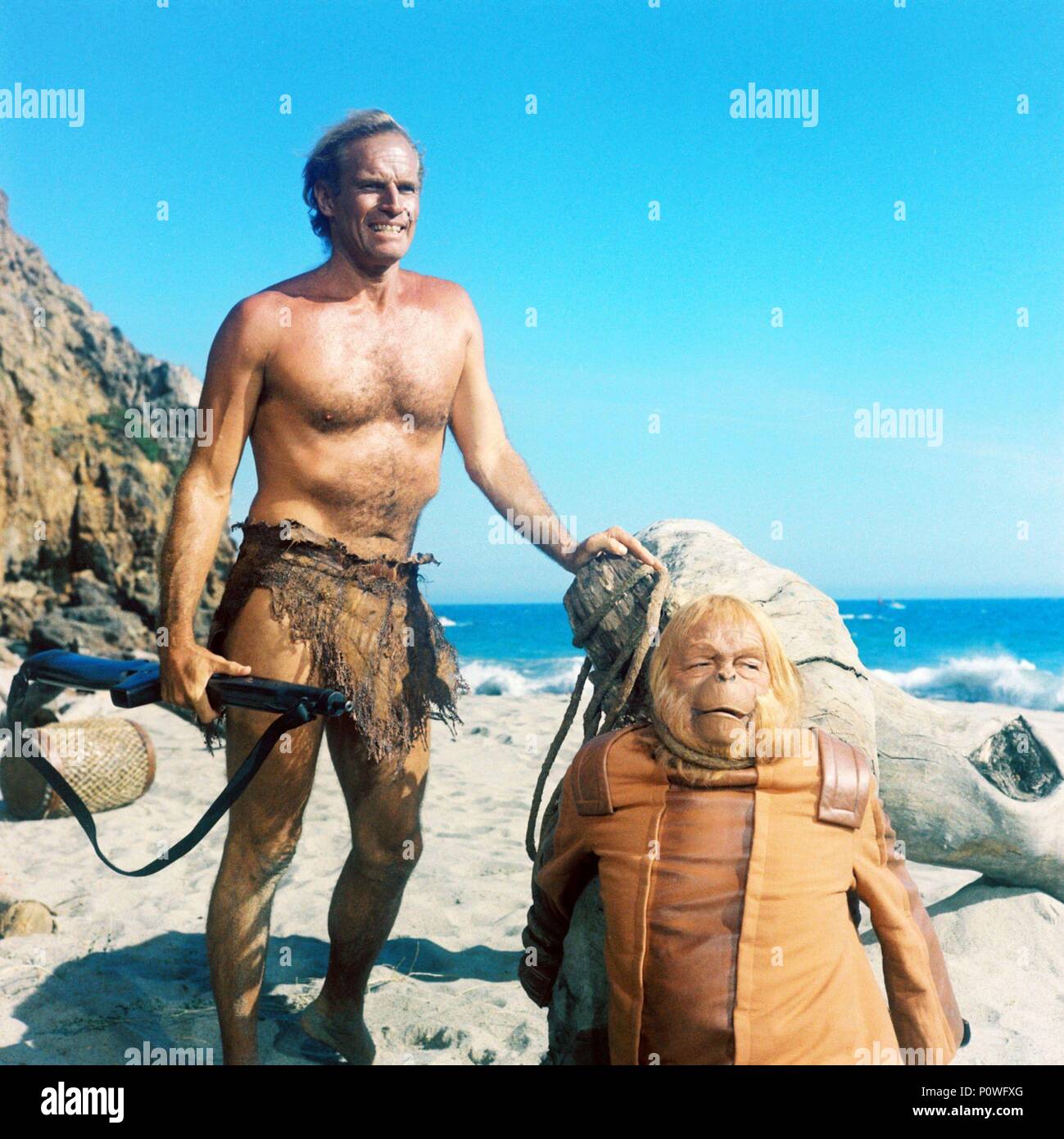 Original Filmtitel: Planet der Affen. Englischer Titel: Planet der Affen. Regisseur: FRANKLIN J. SCHAFFNER. Jahr: 1968. Stars: CHARLTON HESTON; Maurice Evans. Quelle: 20th Century Fox/Album Stockfoto