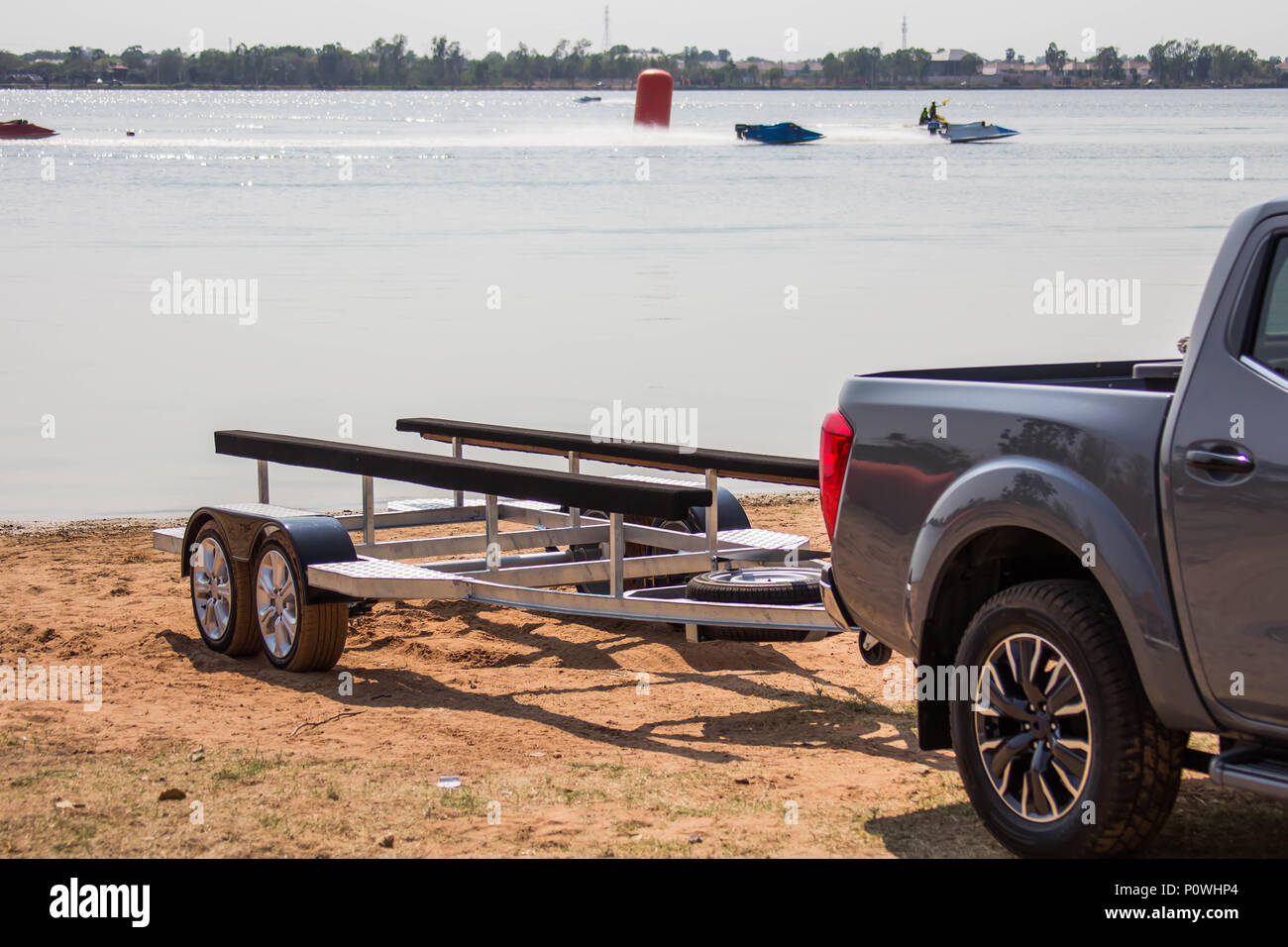 Auto für das Schnellboot zu jedem Spiel. Stockfoto