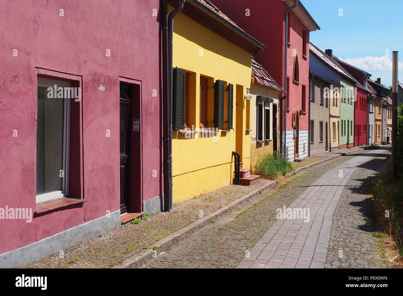 Bunte Häuser in Barth, Deutschland Stockfoto