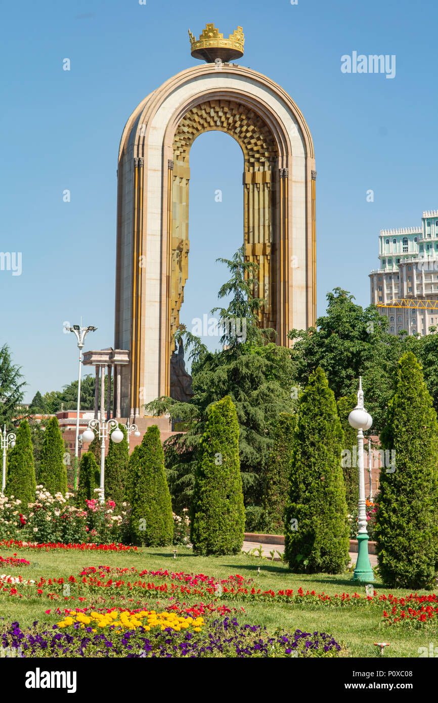Ismoili Somoni Arch, Duschanbe, Tadschikistan Stockfoto