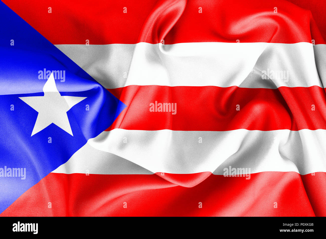 Puerto Rican flag Textur zerknittert bis Stockfoto