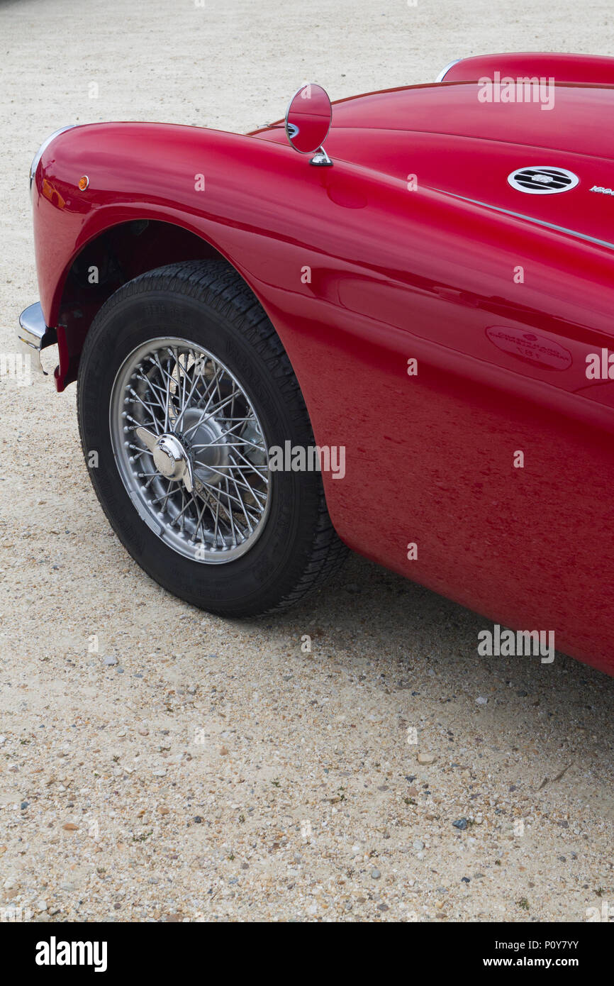 Torino, Italien. 10. Juni 2018. Detail eines roten 1961 MG A 1600 MK II Stockfoto