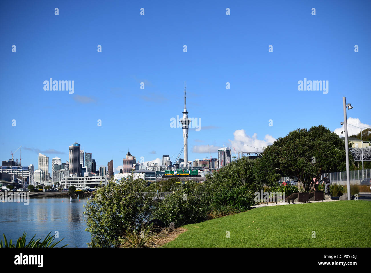 Eine Landschaft, Blick auf die Stadt Auckland in Neuseeland Stockfoto