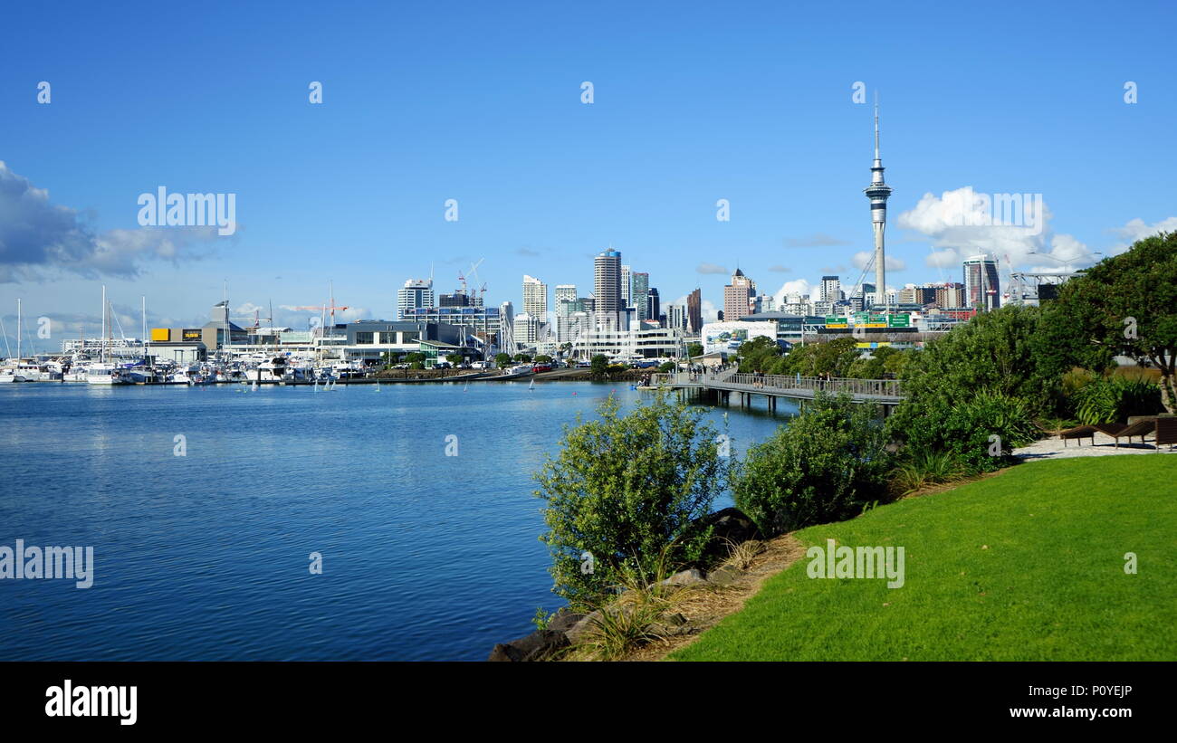 Eine Landschaft, Blick auf die Stadt Auckland in Neuseeland Stockfoto