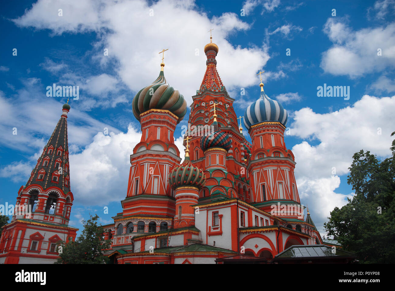 Basilius Kathedrale - eine orthodoxe Kirche auf dem Roten Platz in Moskau, eine bekannte Denkmal der russischen Architektur. Stockfoto