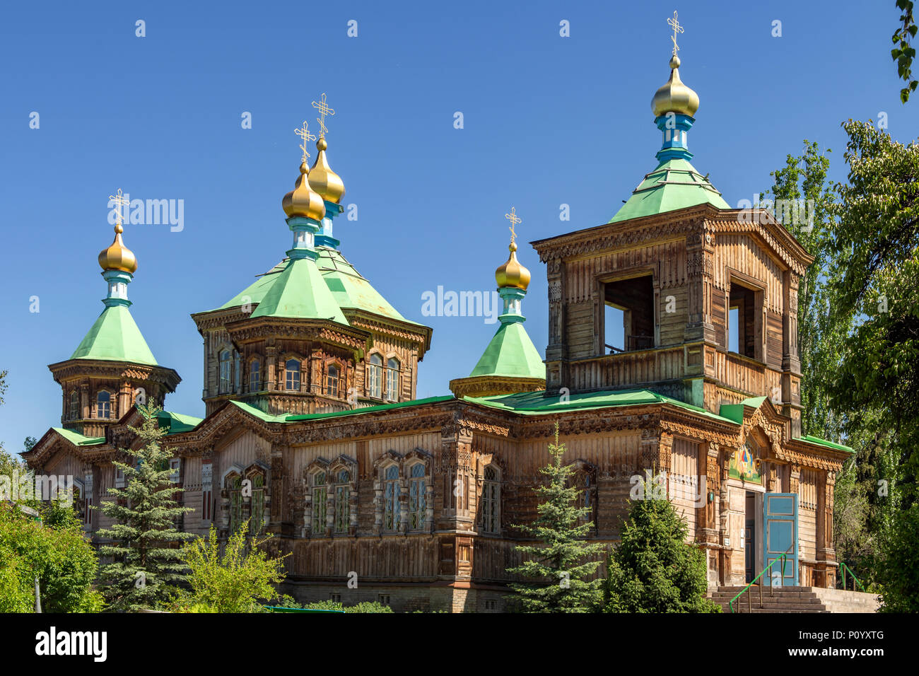 Heilige-Dreifaltigkeits-Kathedrale, Karakol, Kirgisistan Stockfoto