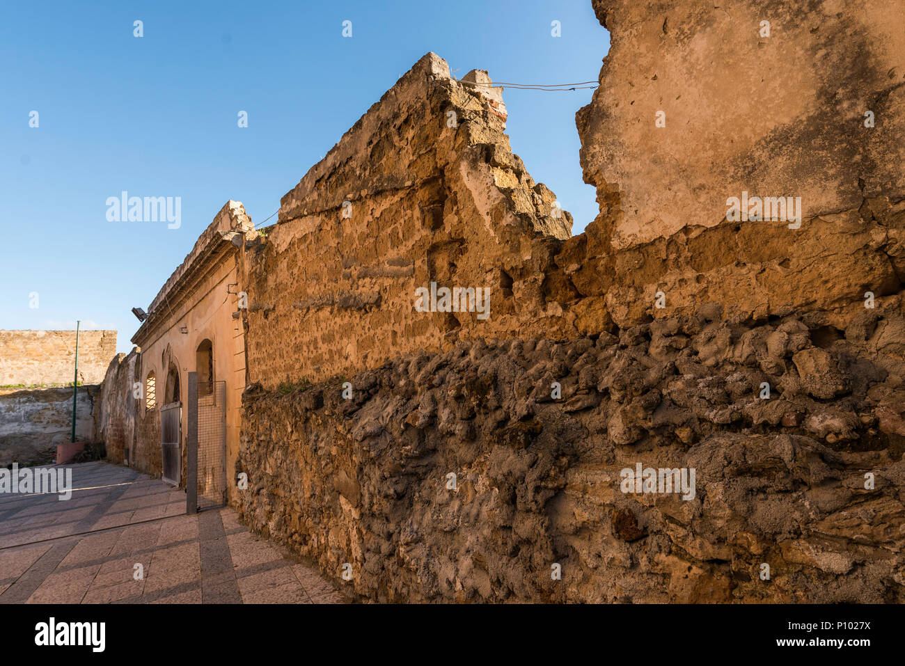 Ruinen von Erdbeben in 1968, Menfi, Sizilien, Italien Stockfoto