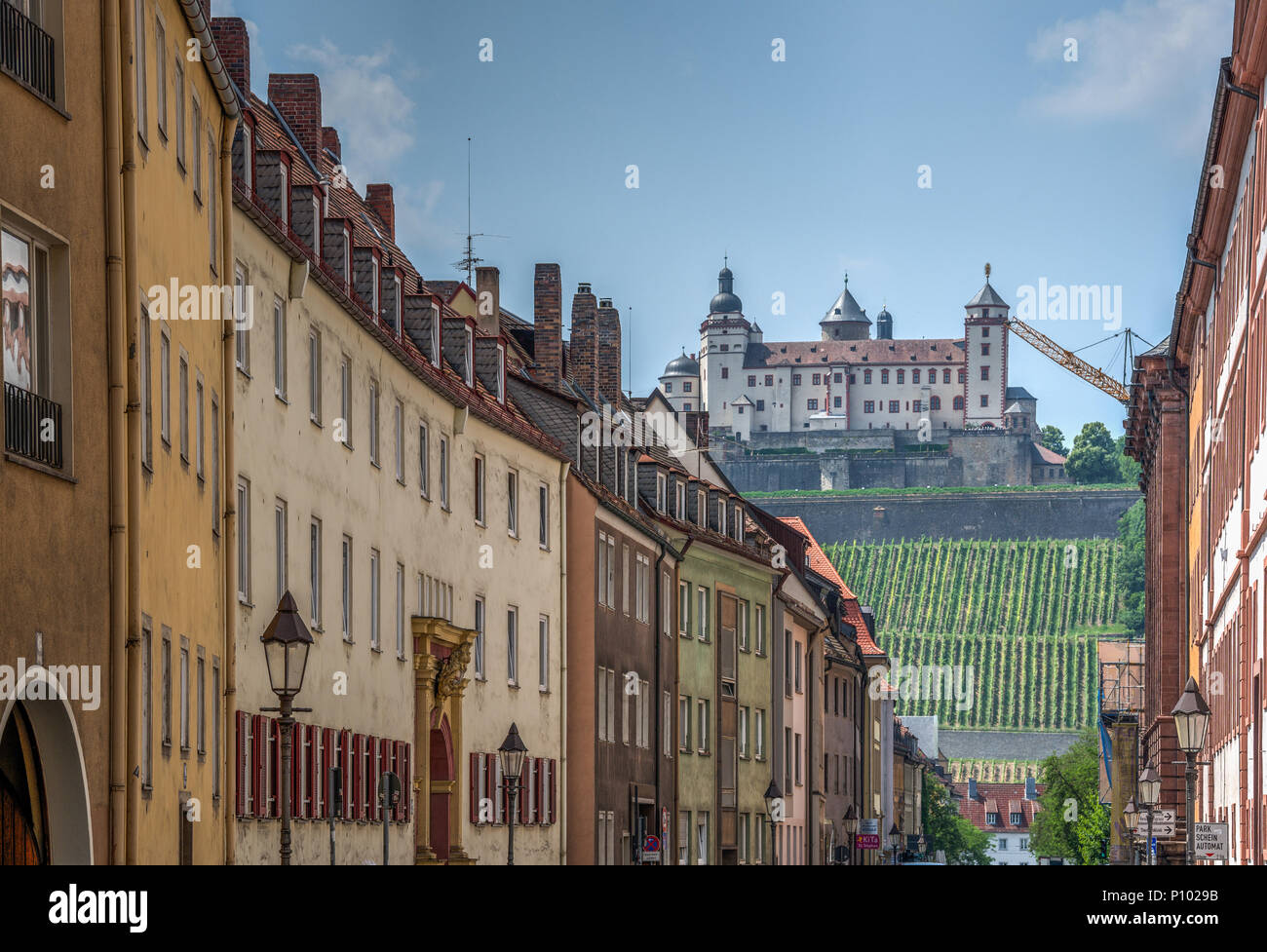 Festung Marienberg, von der Stadt Würzburg, Deutschland Stockfoto