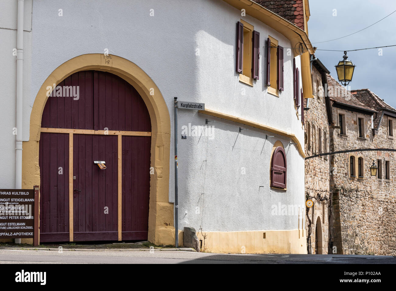 Pfälzer Dorf, Gimmeldingen, Deutschland Stockfoto