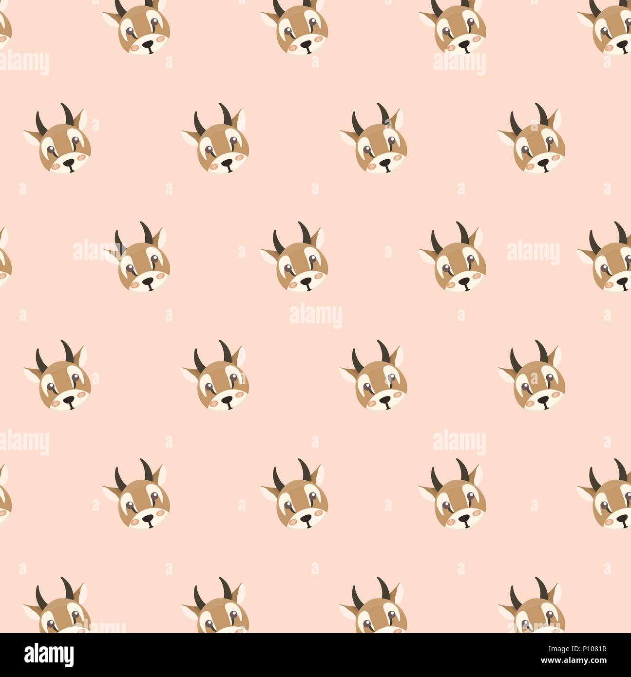Antilope Muster auf hellen Hintergrund. Stock Vektor