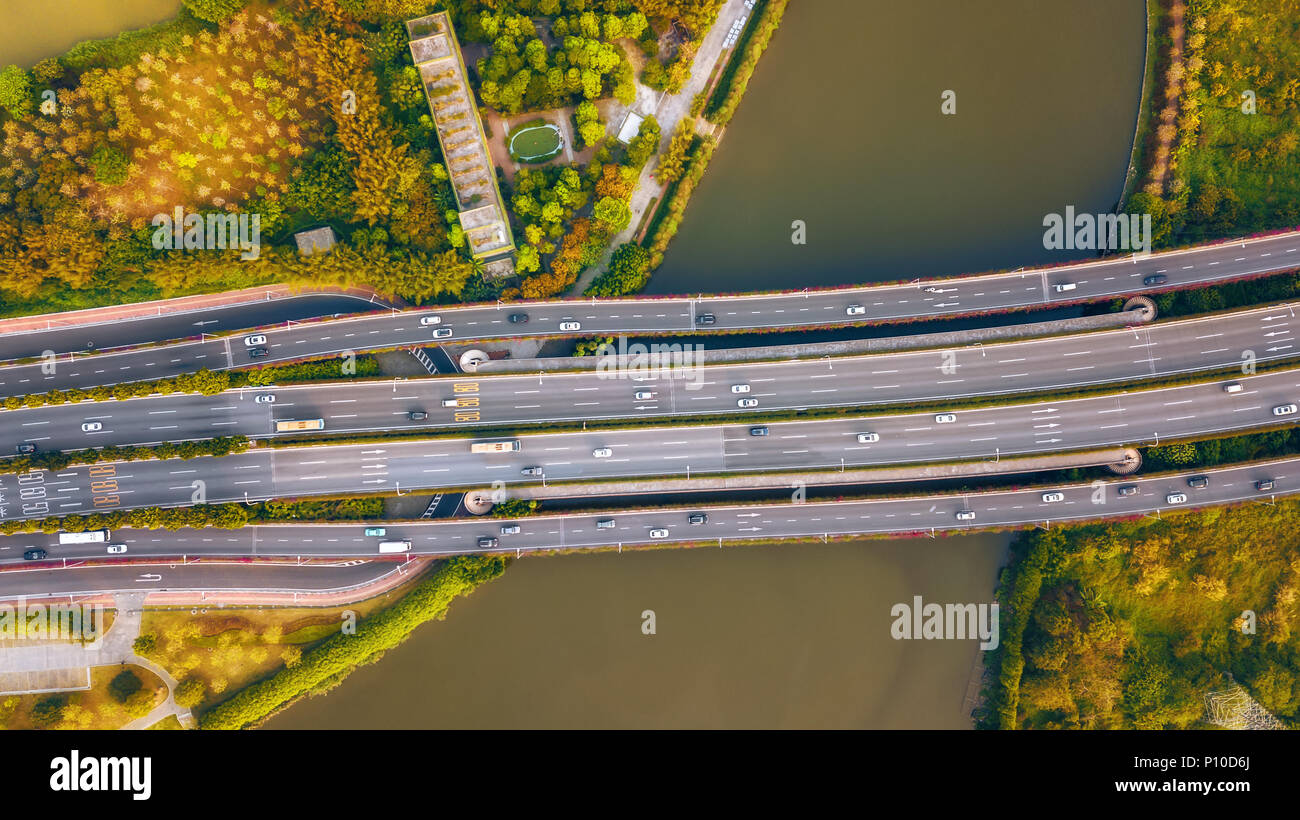 Städtischen Schnellstraße Netzwerk in China Stockfoto