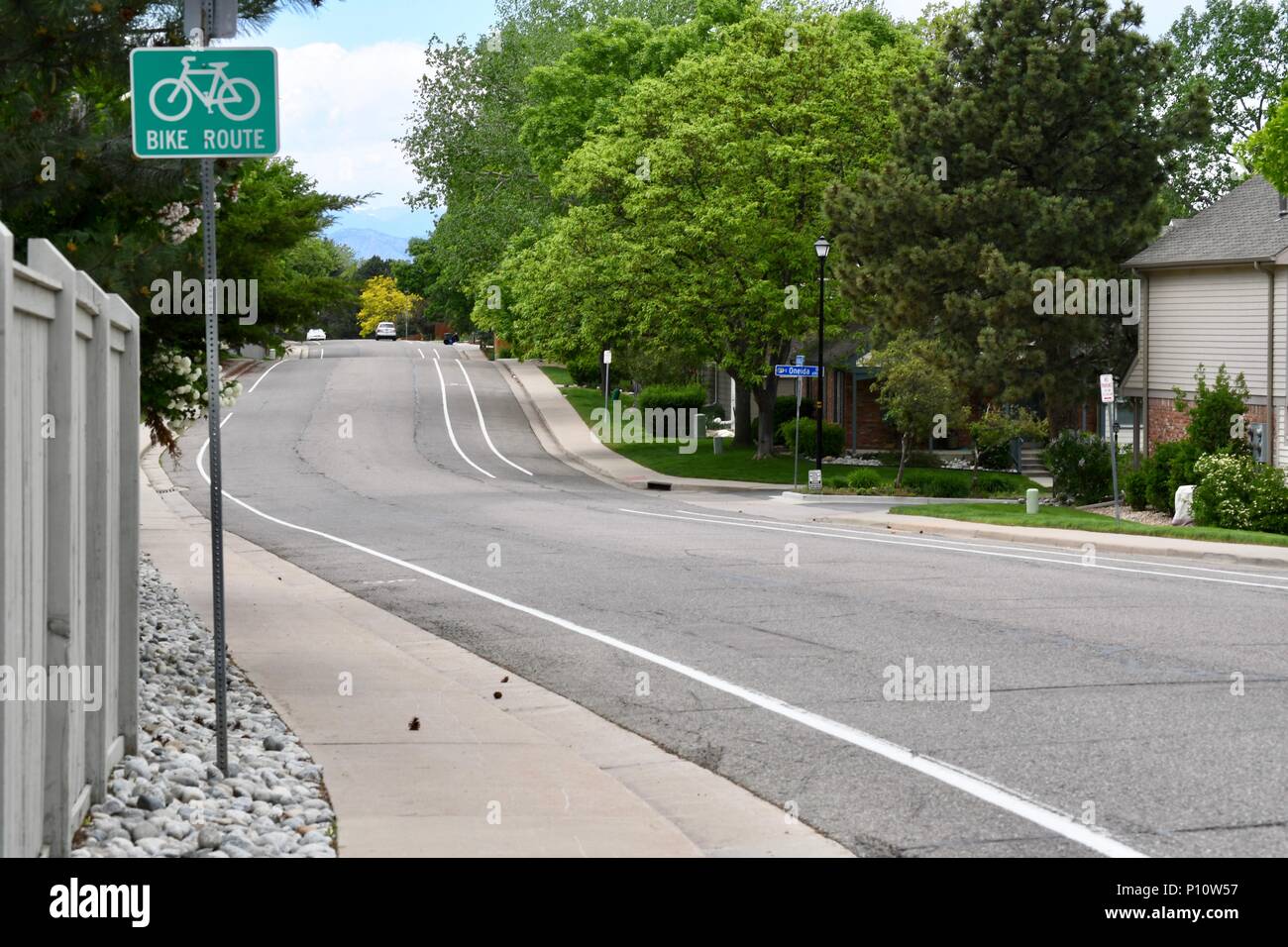 Fahrrad Route anmelden Homestead Centennial Colorado Stockfoto