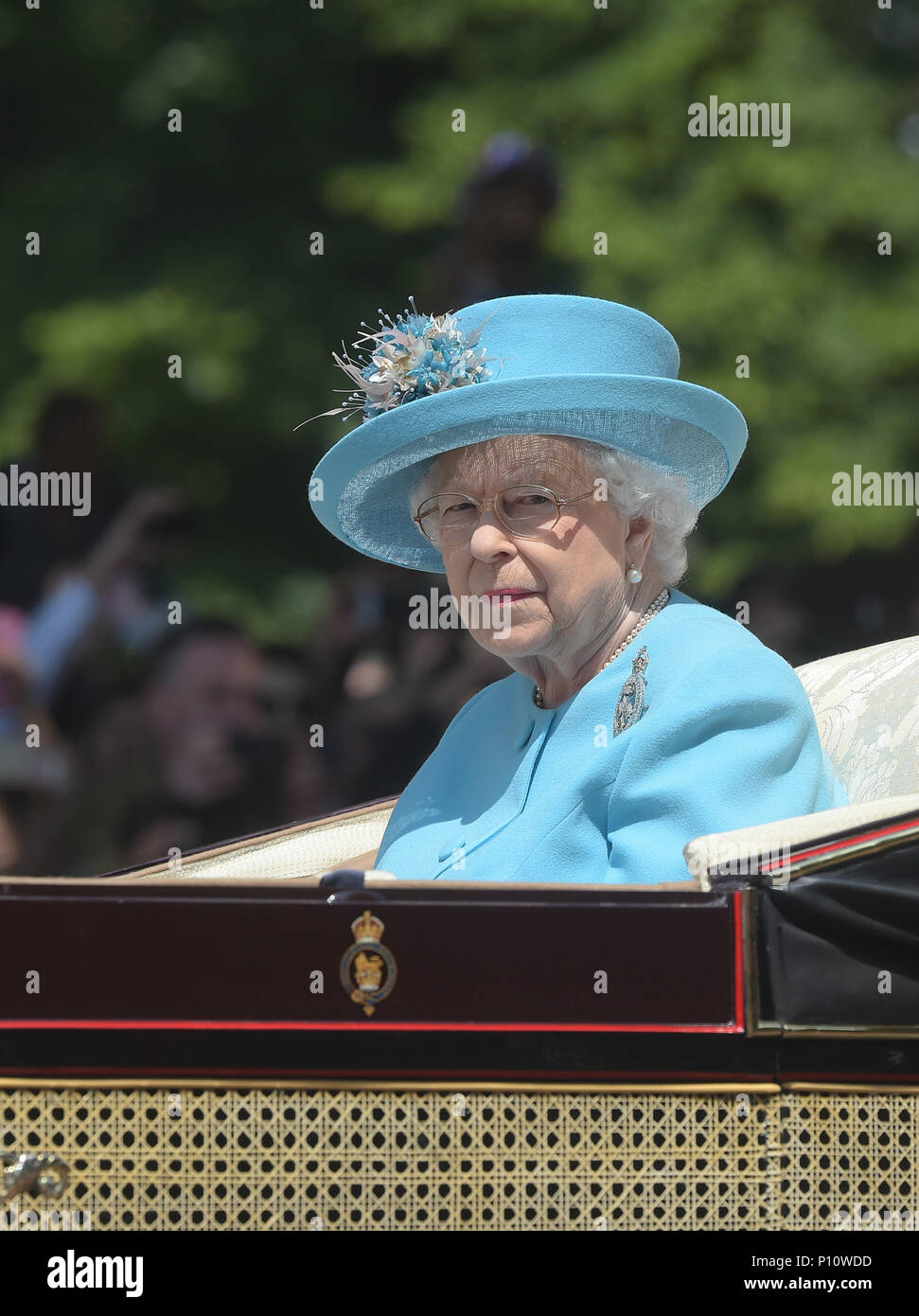 Queen Elizabeth IITrooping die Farbe, Queens Geburtstag Parade London Stockfoto