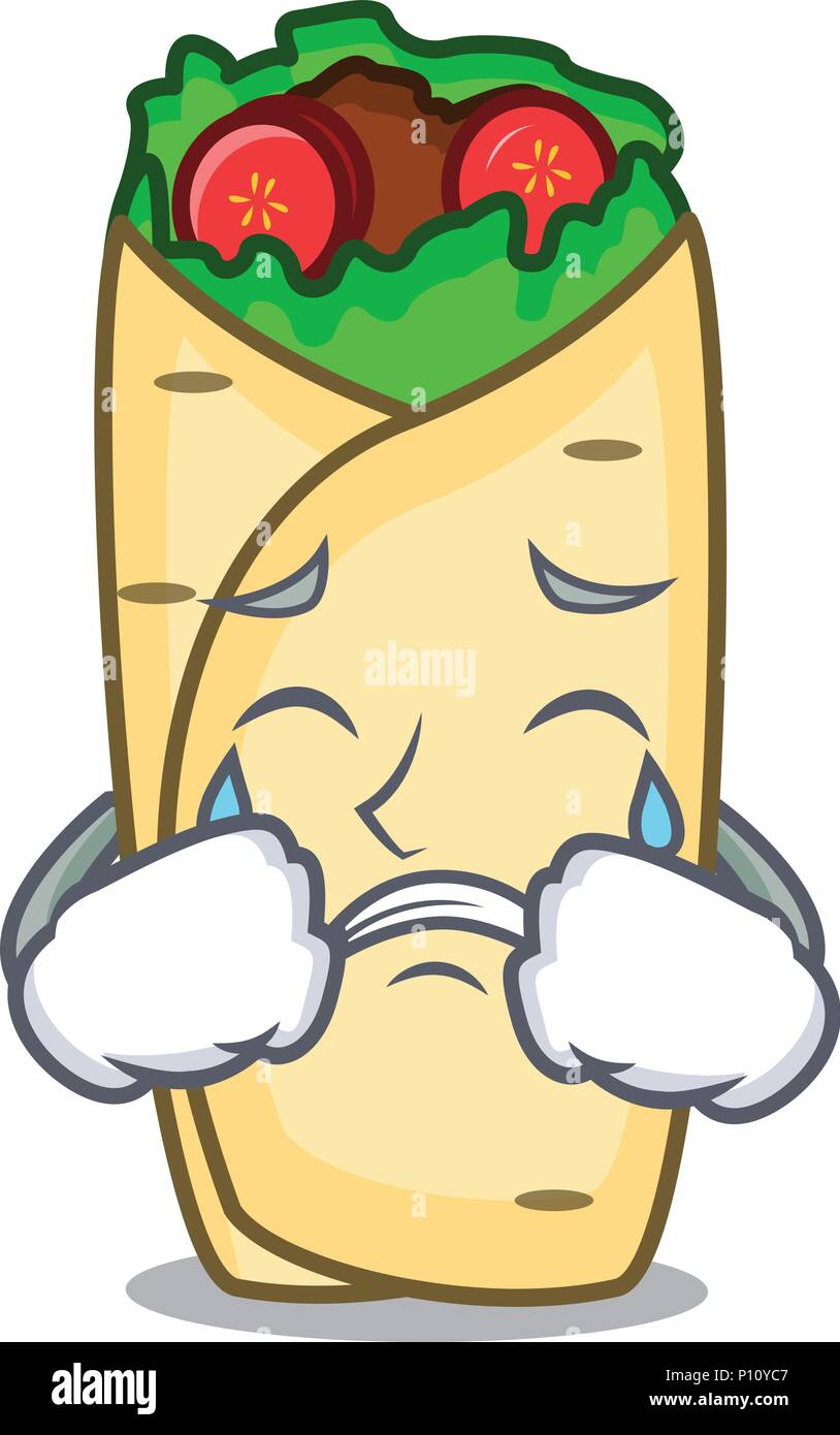 Weinend burrito Maskottchen Cartoon Stil Stock Vektor