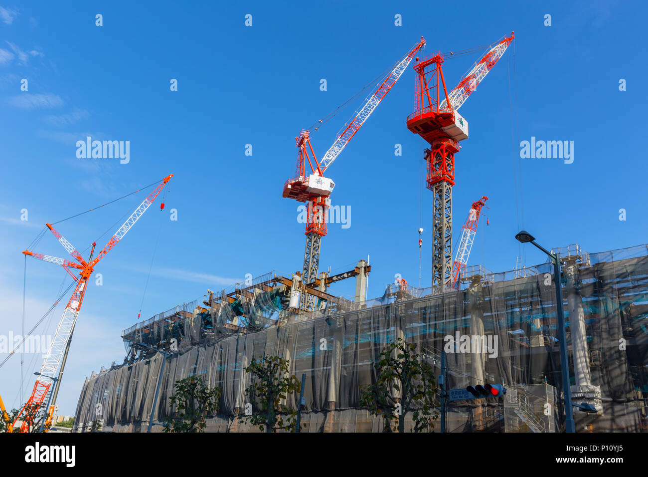 Tokio olympischer Sport Stadion in Kasumigaoka, Shinjuku ist im Bau beschleunigt in den Olympischen Wettbewerb für das Jahr 2020.25 November zu halten Stockfoto