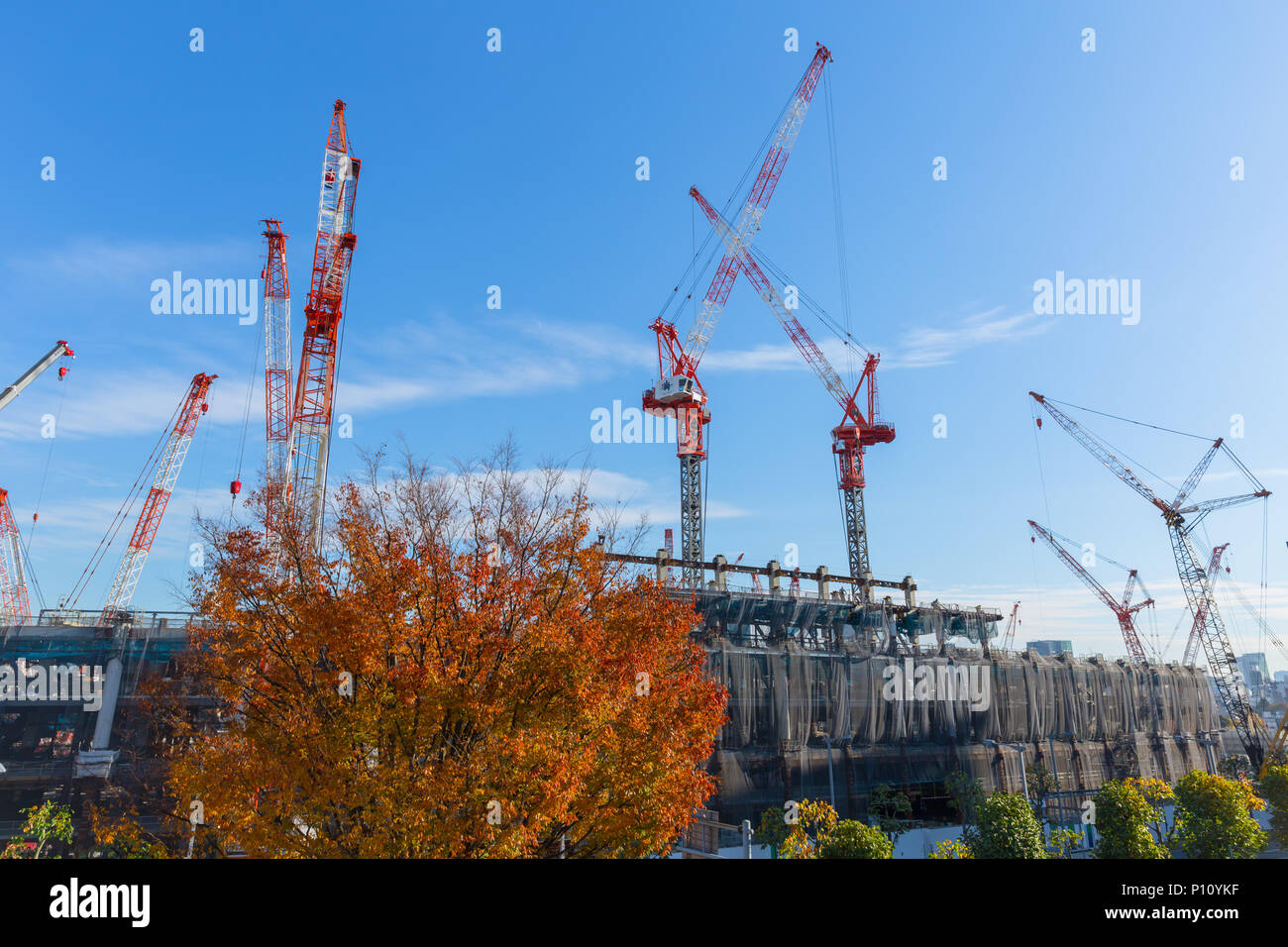 Tokio olympischer Sport Stadion in Kasumigaoka, Shinjuku ist im Bau beschleunigt in den Olympischen Wettbewerb für das Jahr 2020.25 November zu halten Stockfoto