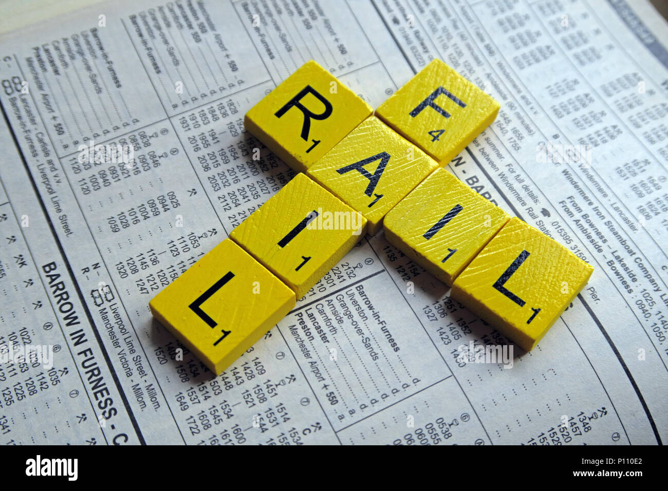 Rail Chaos und Ausfälle auf der nördlichen Rampe, Arriva Schiene Nord & Thameslink Franchise, Stockfoto