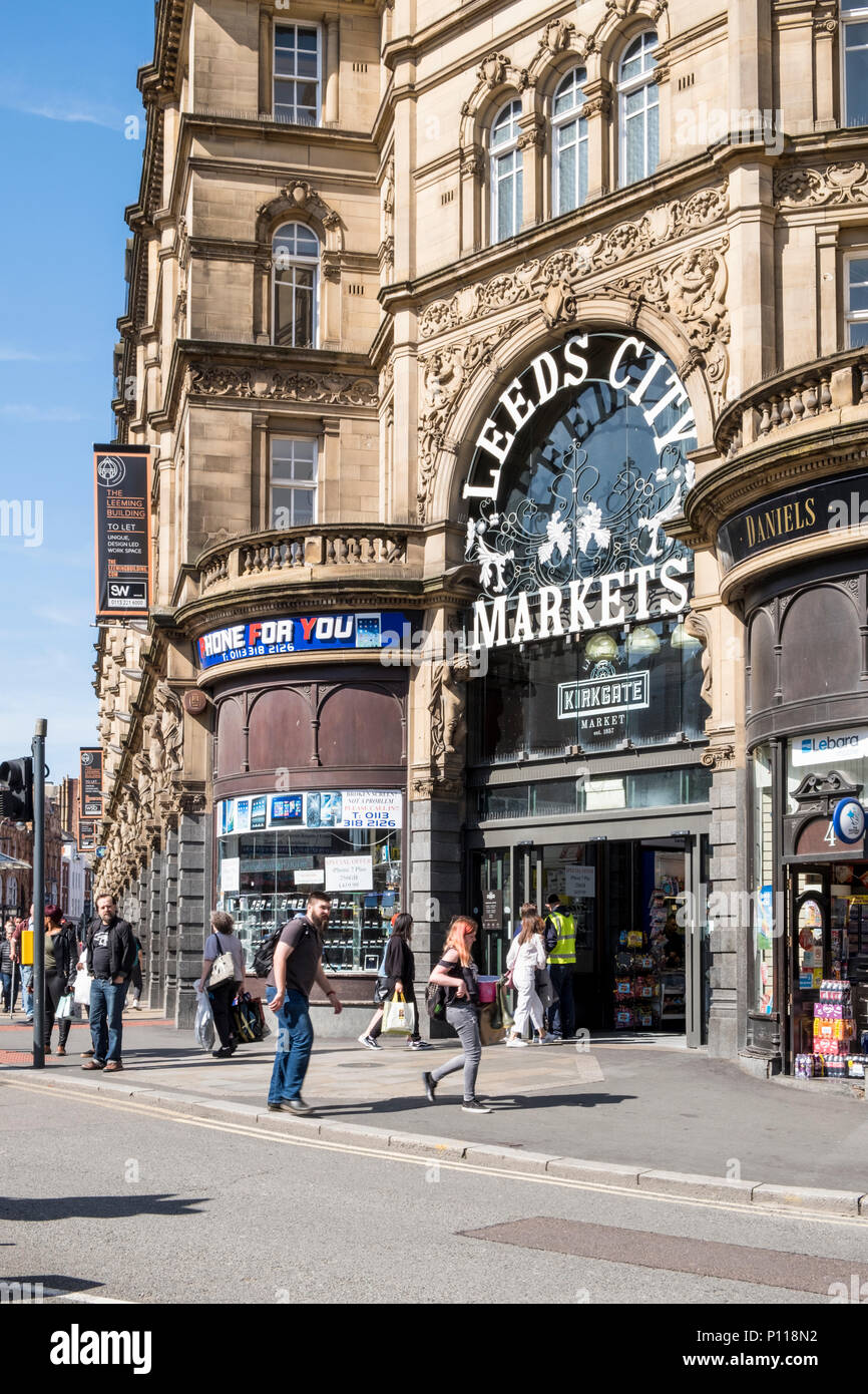 Leeds Leeds City Kirkgate Markt (Märkte), Leeds, West Yorkshire, England, Großbritannien Stockfoto