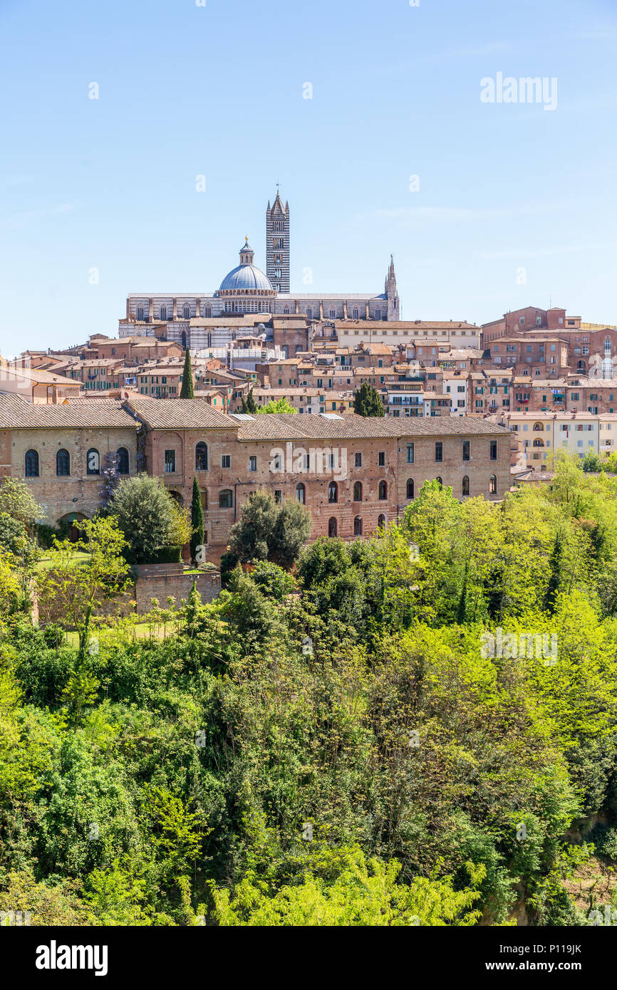 Blick auf die Stadt Siena in Italien Stockfoto