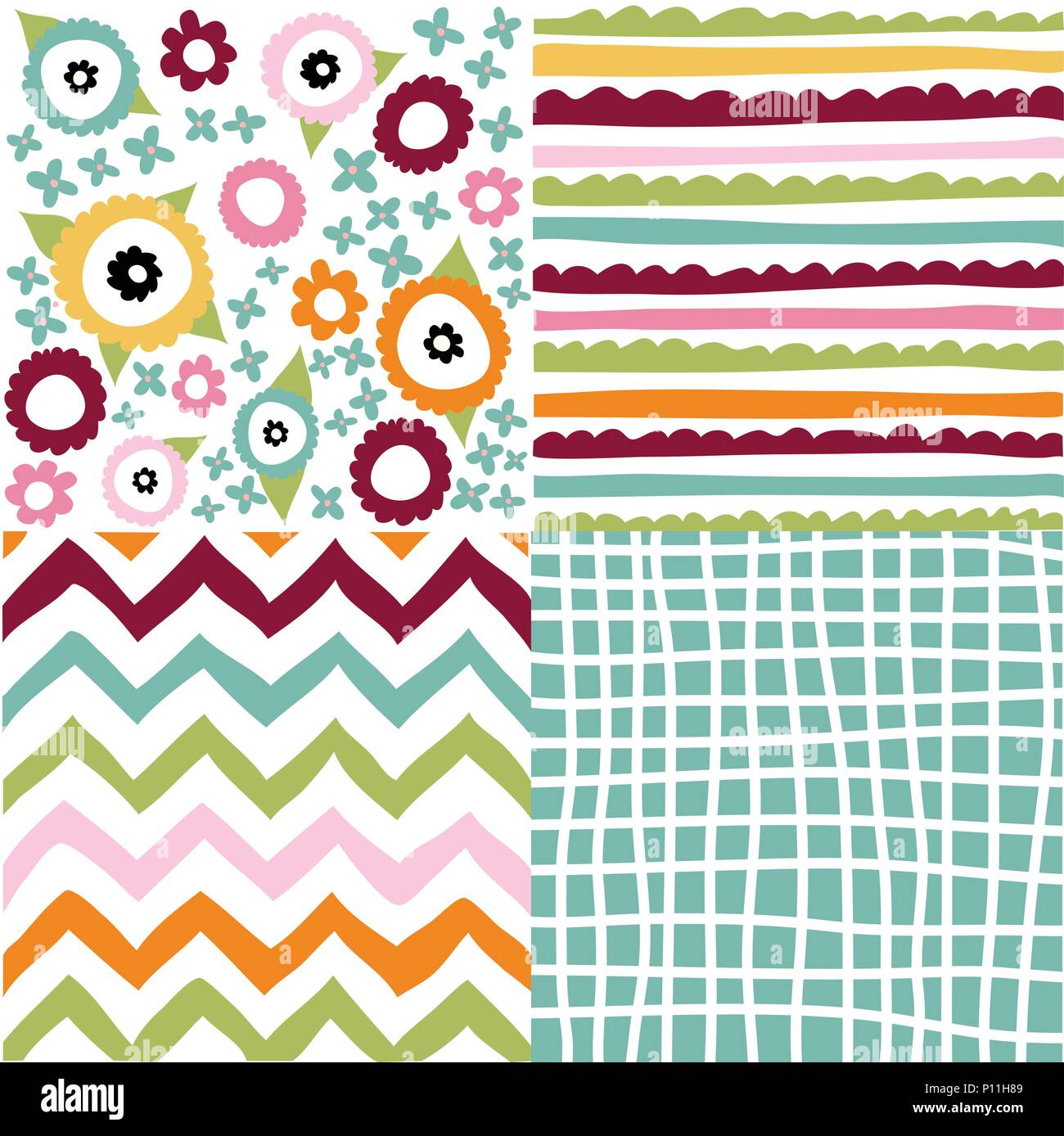 Satz von seamless pattern Stock Vektor