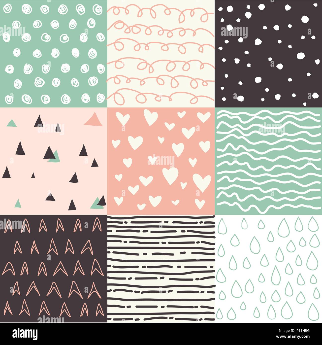Satz von seamless pattern Stock Vektor