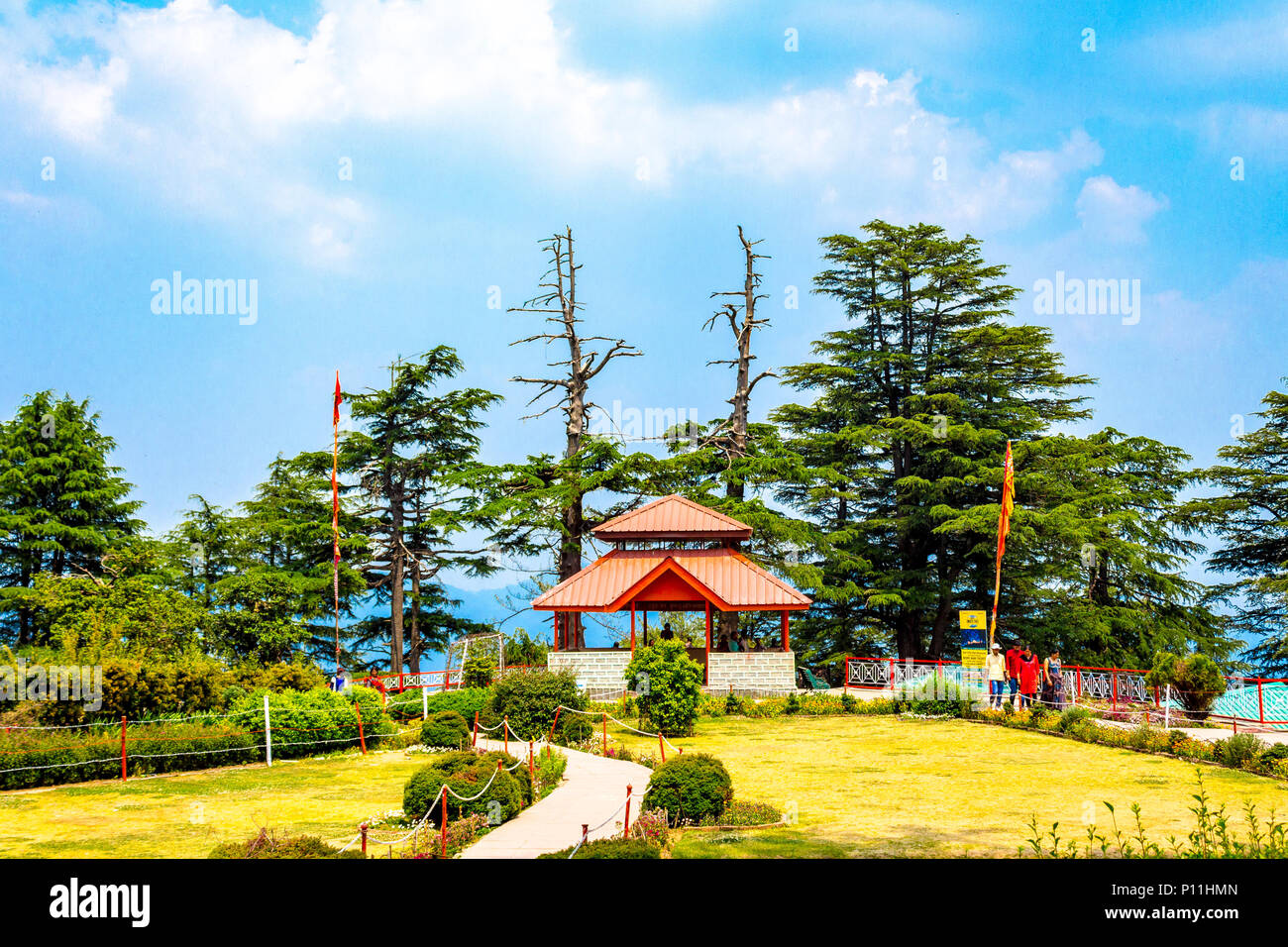 In Räumlichkeiten der Jakhu Tempel in Shimla, Himachal Pradesh, Indien. Stockfoto