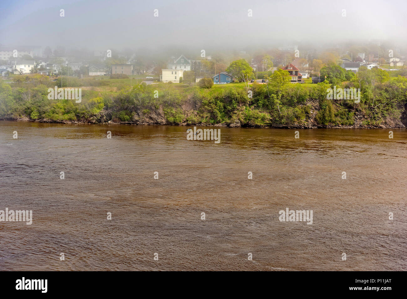 Nebel rolling in St. John, New Brunswick, Kanada Stockfoto