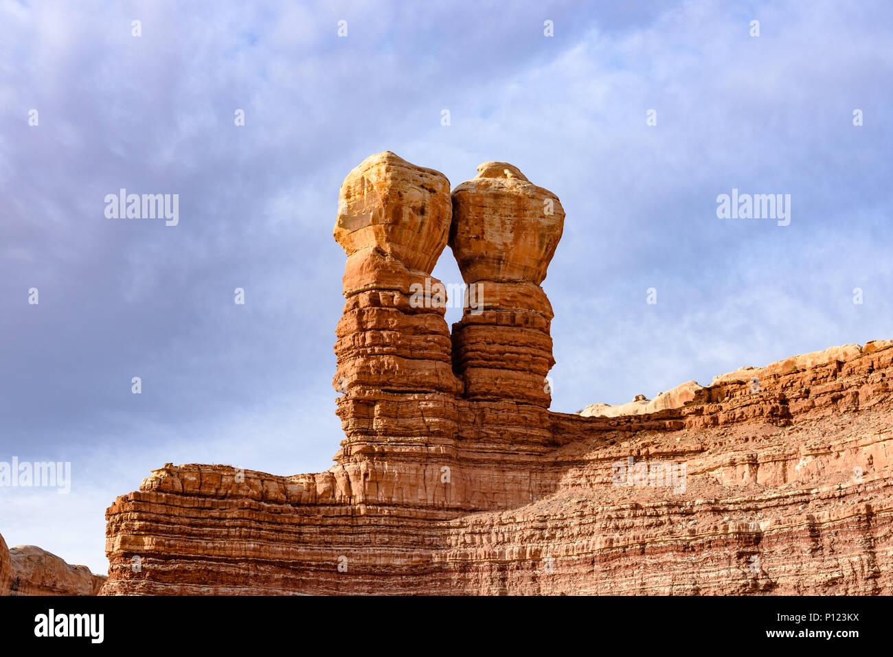 Die Twin Rocks Bildung in Täuschung, Utah Stockfoto